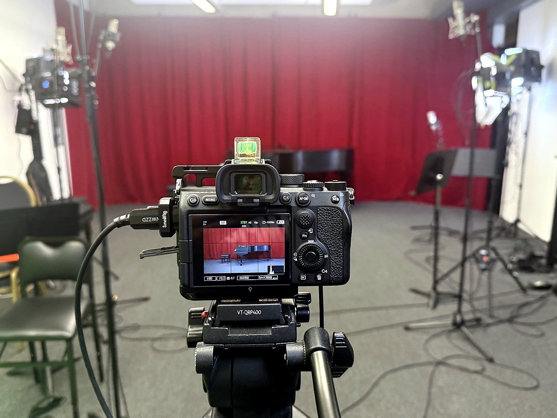 A camera prepared for filming at our Irvine studio